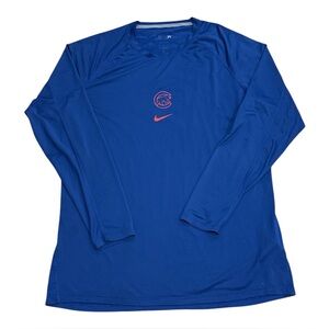 Nike Chicago Cubs Team Player Issued Blue Dri Fit Baseball Long Sleeve Shirt XL